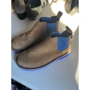 Veldskoen Brown Suede Blue Elastic Chelsea Boots Women Size 4 UK 6 US‎